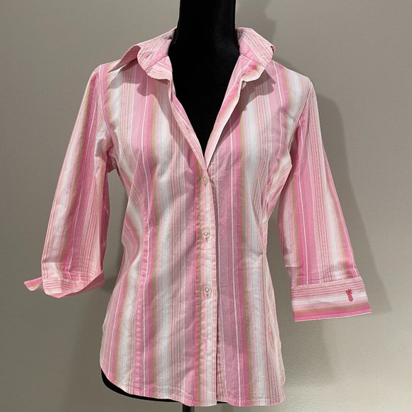 Jamaica Bay Tops - Jamaica Bay NWOT Collared ButtonDown Top 3/4 Sleeve Size M